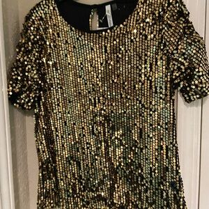 Gold Sequin Women's Top